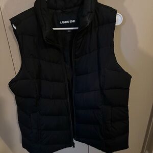 Lands' End Black Puffer Vest